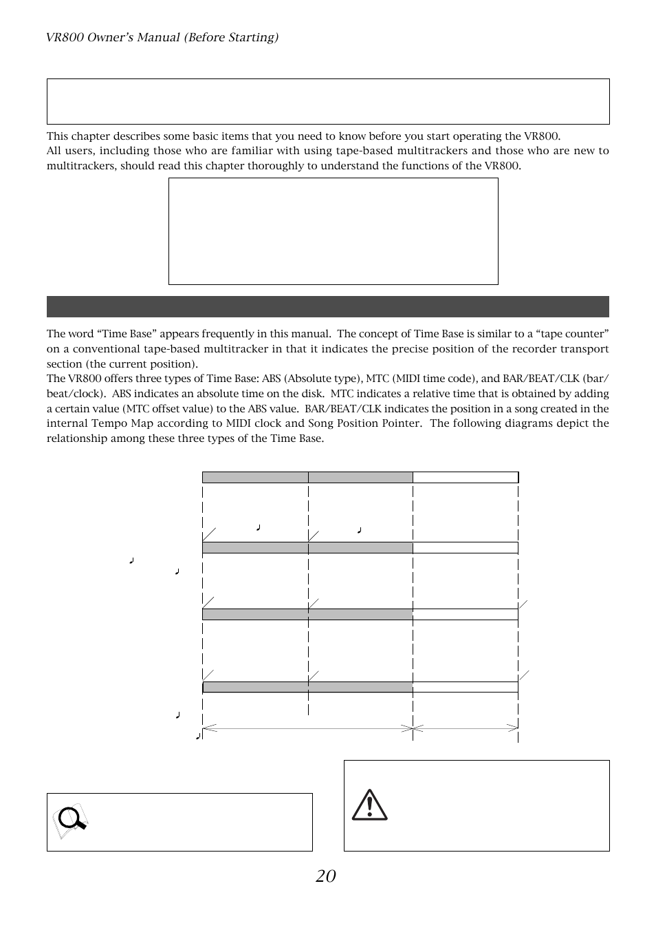 Before starting, Time base, Vr800 owner’s manual (before starting) | Fostex VR800 User Manual | Page 20 / 122