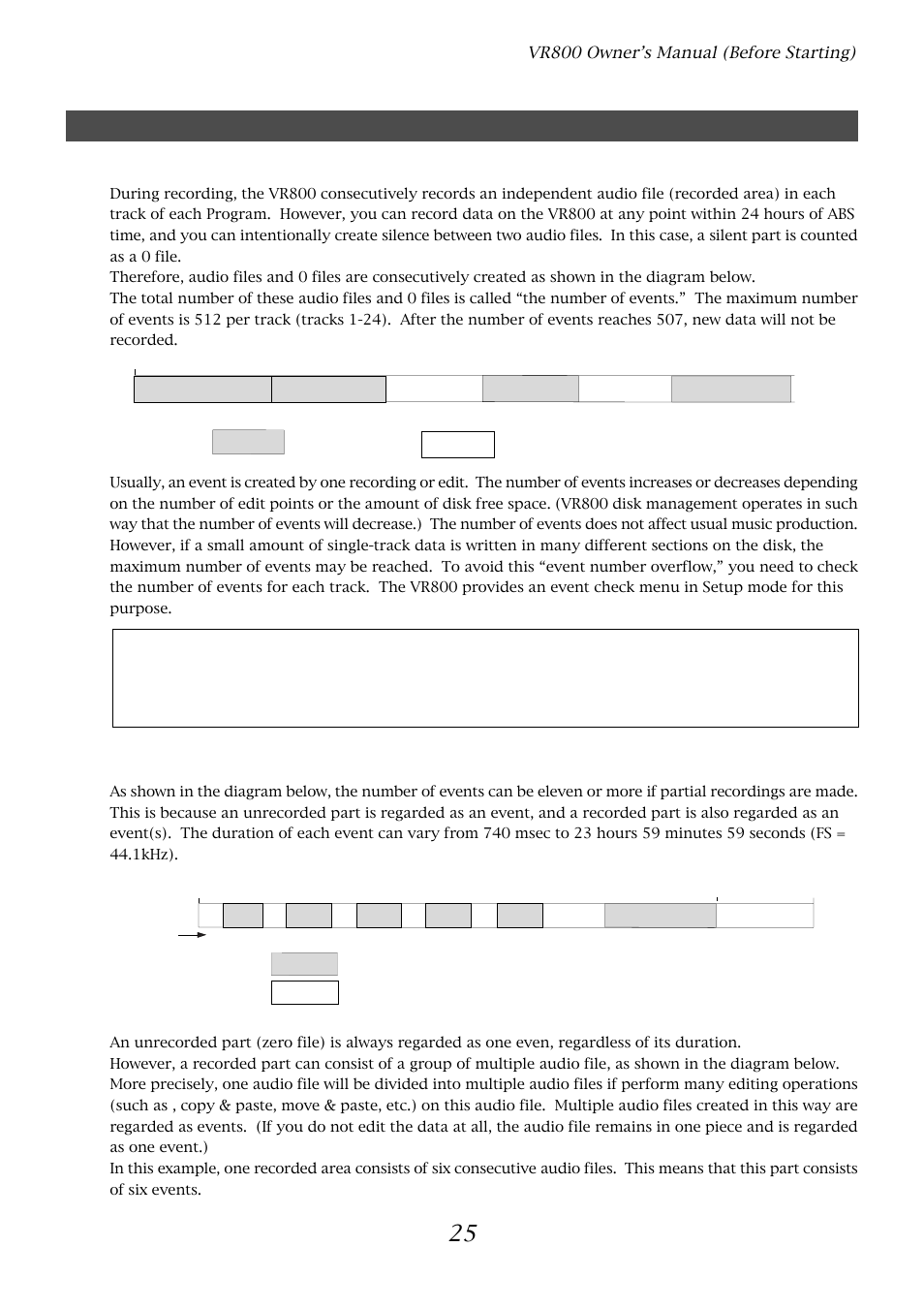 Audio file and event, About an audio file, What is an event | Fostex VR800 User Manual | Page 25 / 122