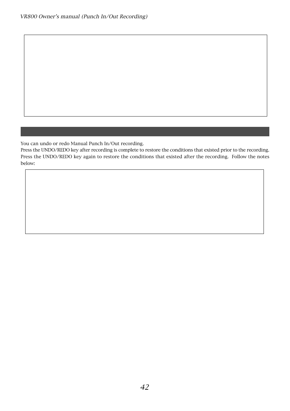 Undo/redo manual punch in/out recording | Fostex VR800 User Manual | Page 42 / 122