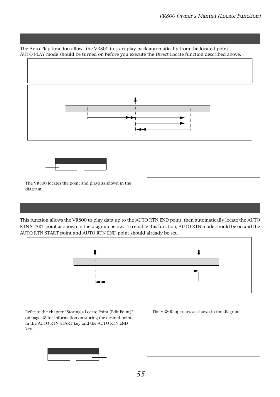 Auto play, Auto return | Fostex VR800 User Manual | Page 55 / 122