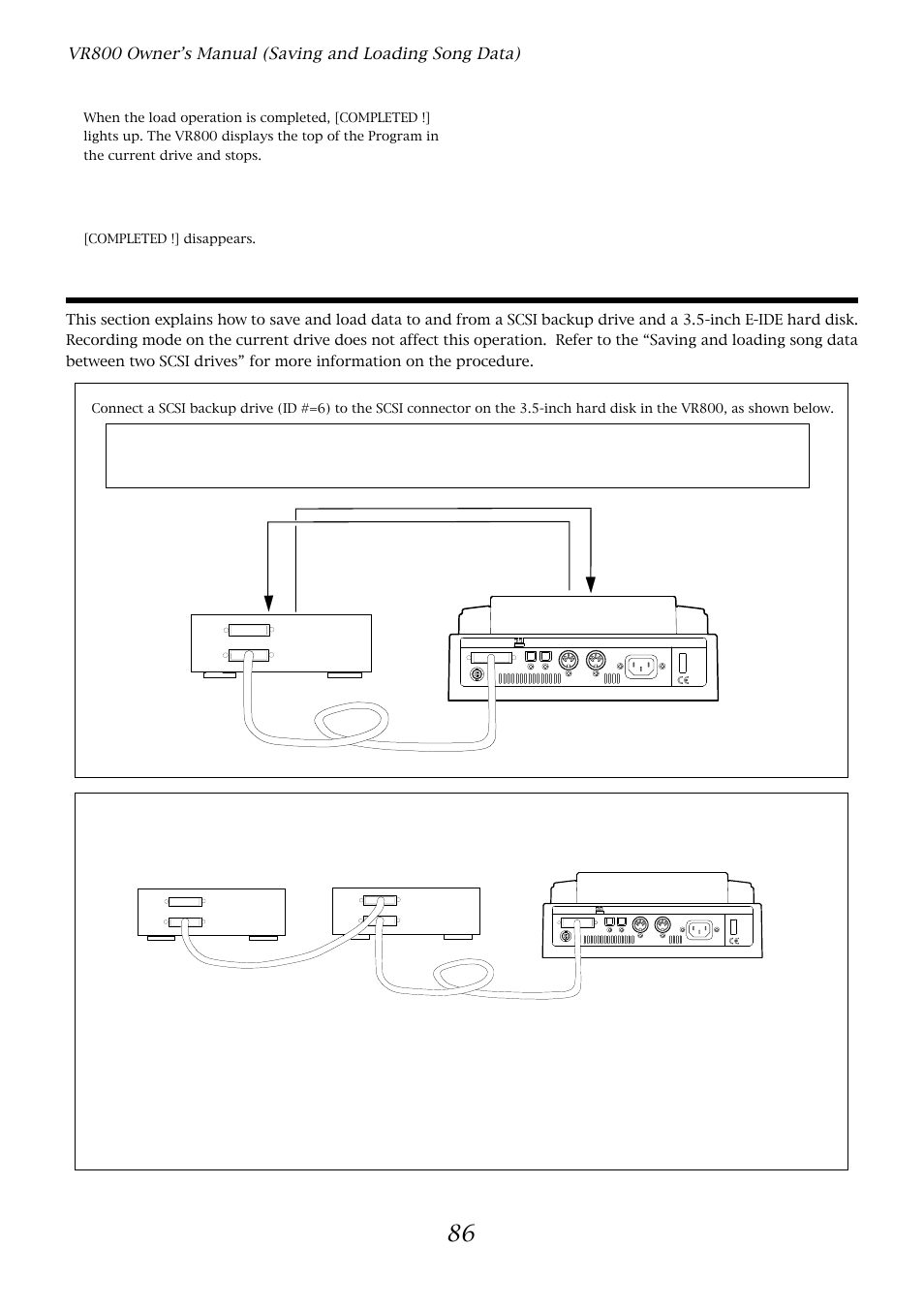 Saving and loading song data via a scsi drive, Optical | Fostex VR800 User Manual | Page 86 / 122