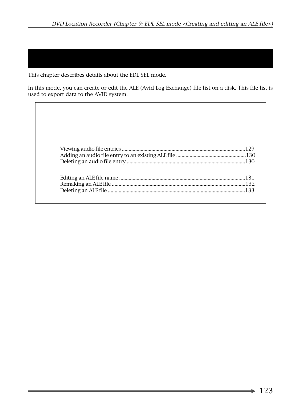 Chapter 9: edl sel mode | Fostex PD-6 User Manual | Page 125 / 150