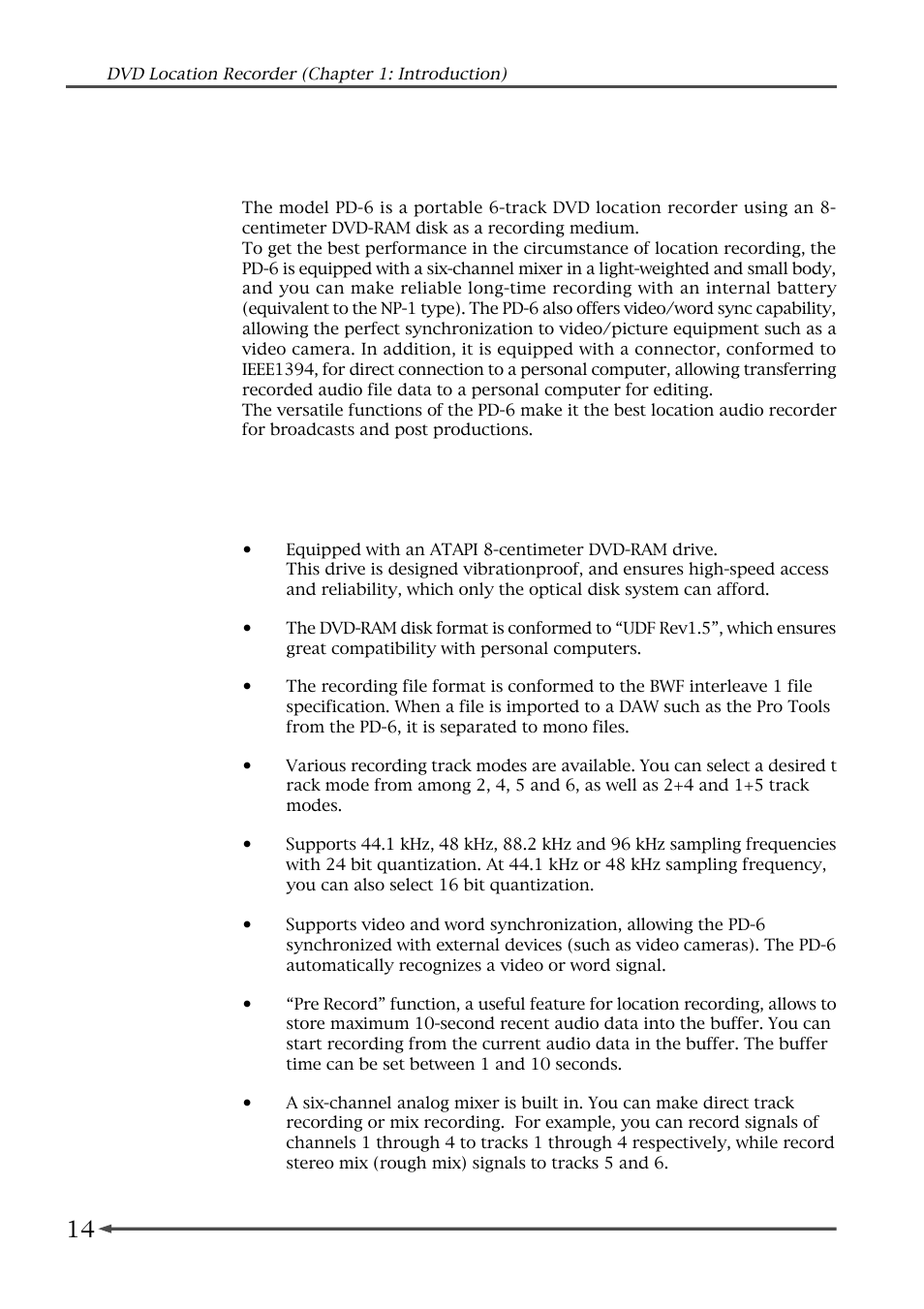 Introduction, Main features/functions | Fostex PD-6 User Manual | Page 16 / 150