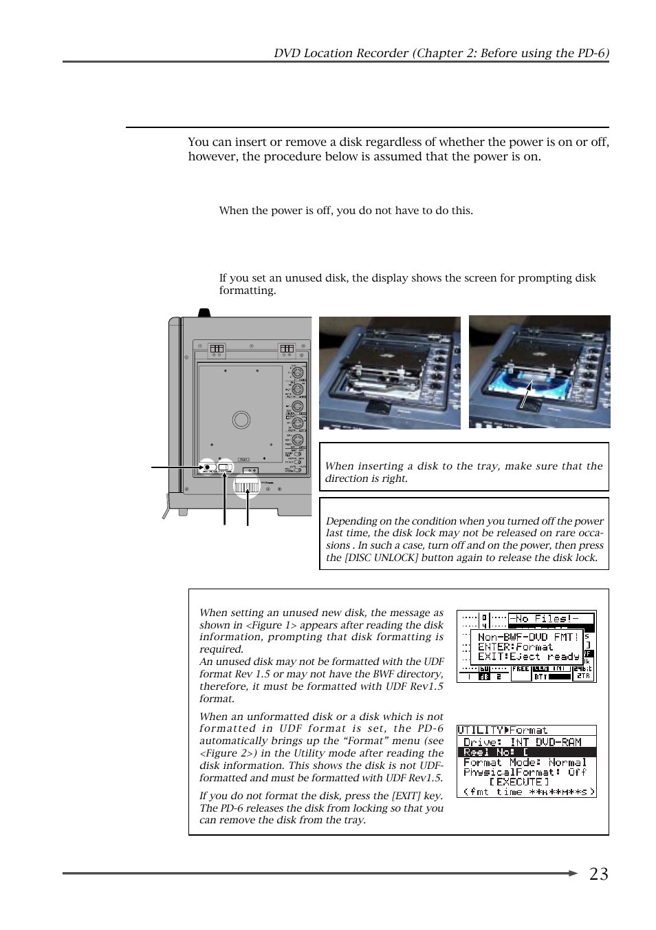 Inserting / removing a disk | Fostex PD-6 User Manual | Page 25 / 150