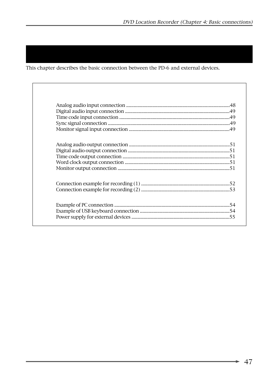 Chapter 4: basic connections | Fostex PD-6 User Manual | Page 49 / 150