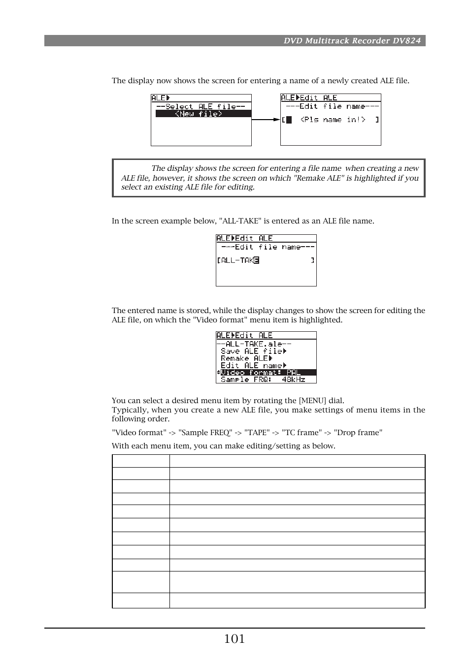 Fostex DV824 User Manual | Page 101 / 162