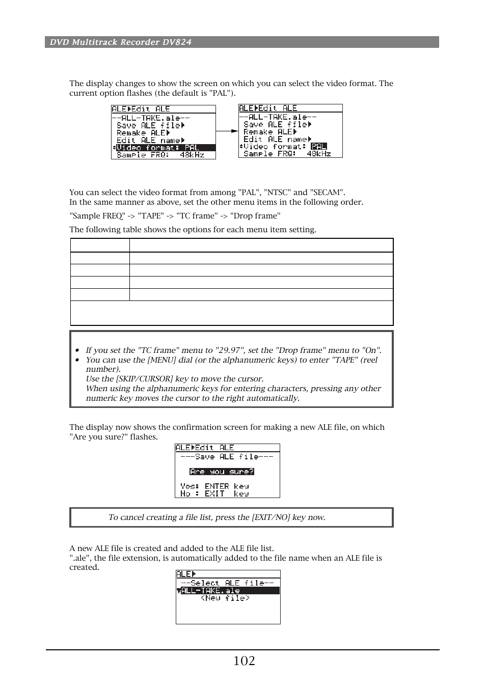 Fostex DV824 User Manual | Page 102 / 162