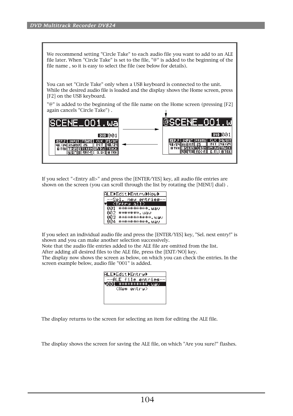 Fostex DV824 User Manual | Page 104 / 162
