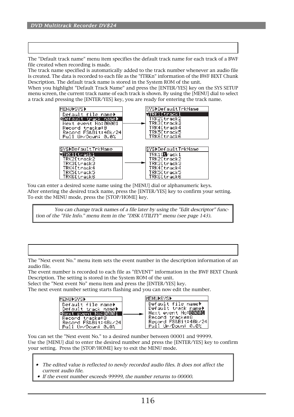 Fostex DV824 User Manual | Page 116 / 162