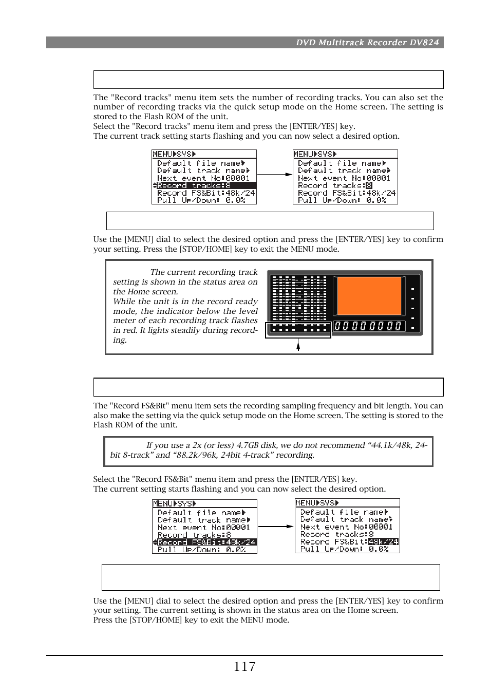 Dvd multitrack recorder dv824 | Fostex DV824 User Manual | Page 117 / 162