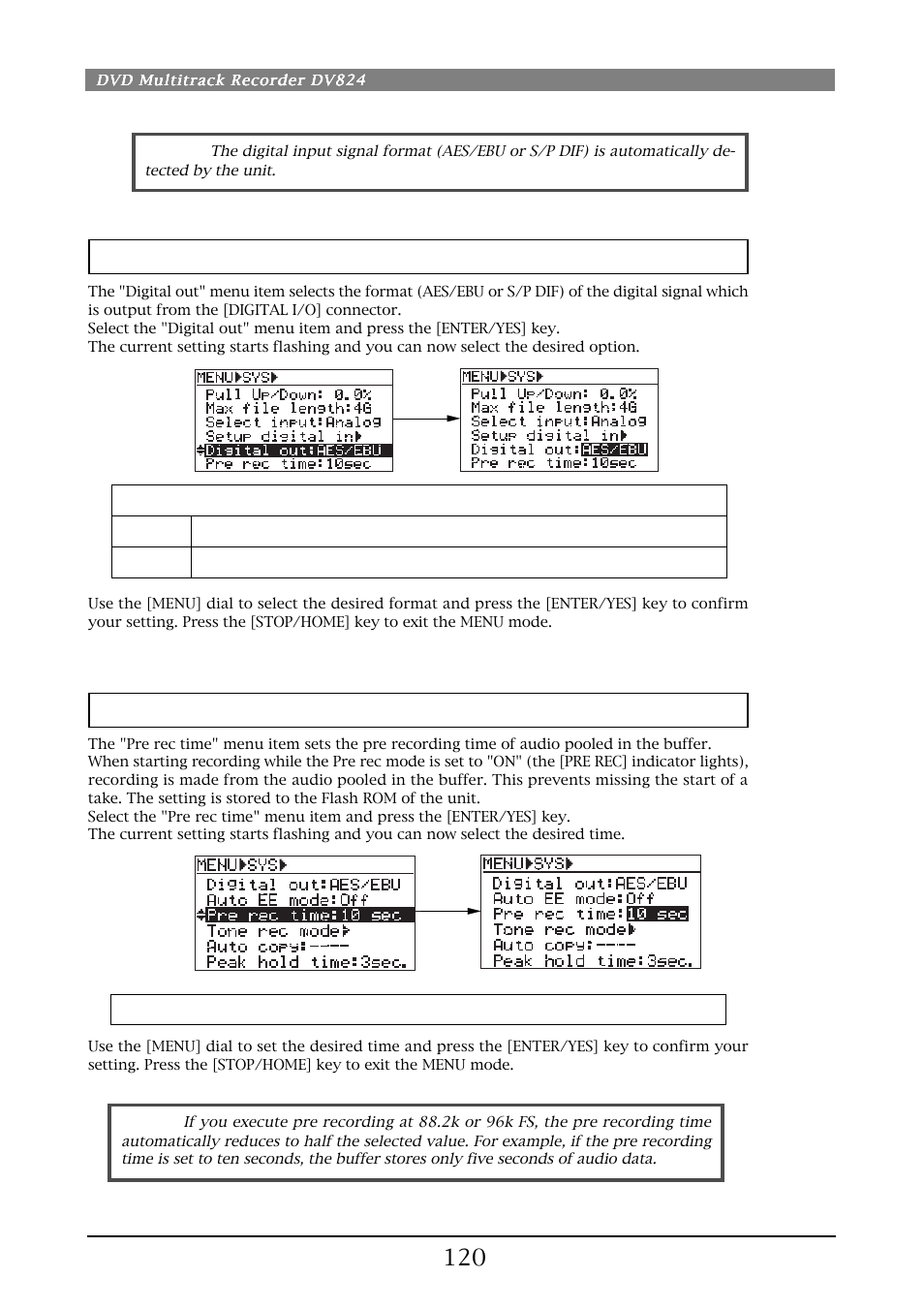 Fostex DV824 User Manual | Page 120 / 162