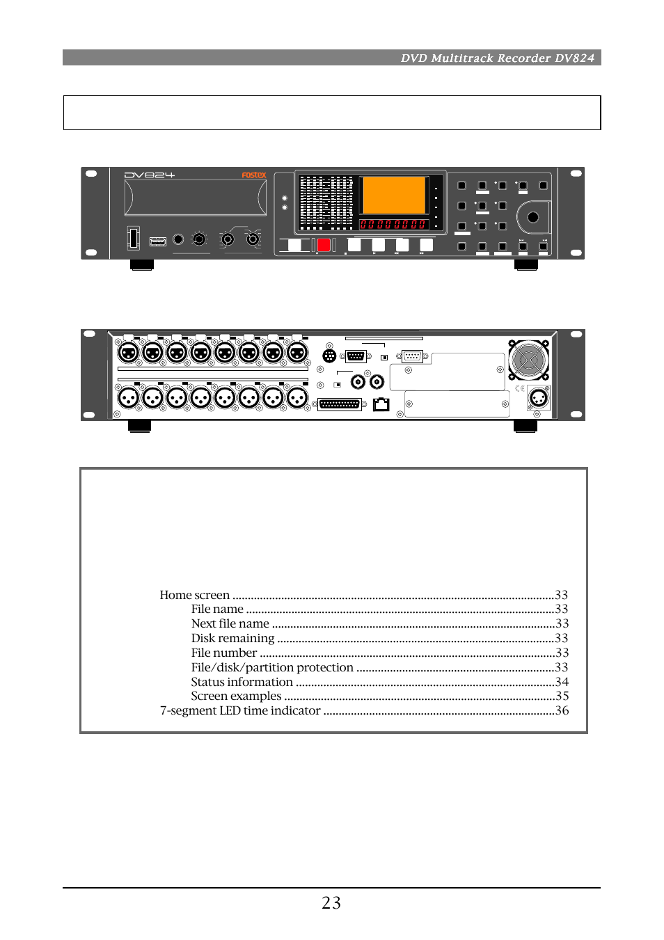 Fostex DV824 User Manual | Page 23 / 162