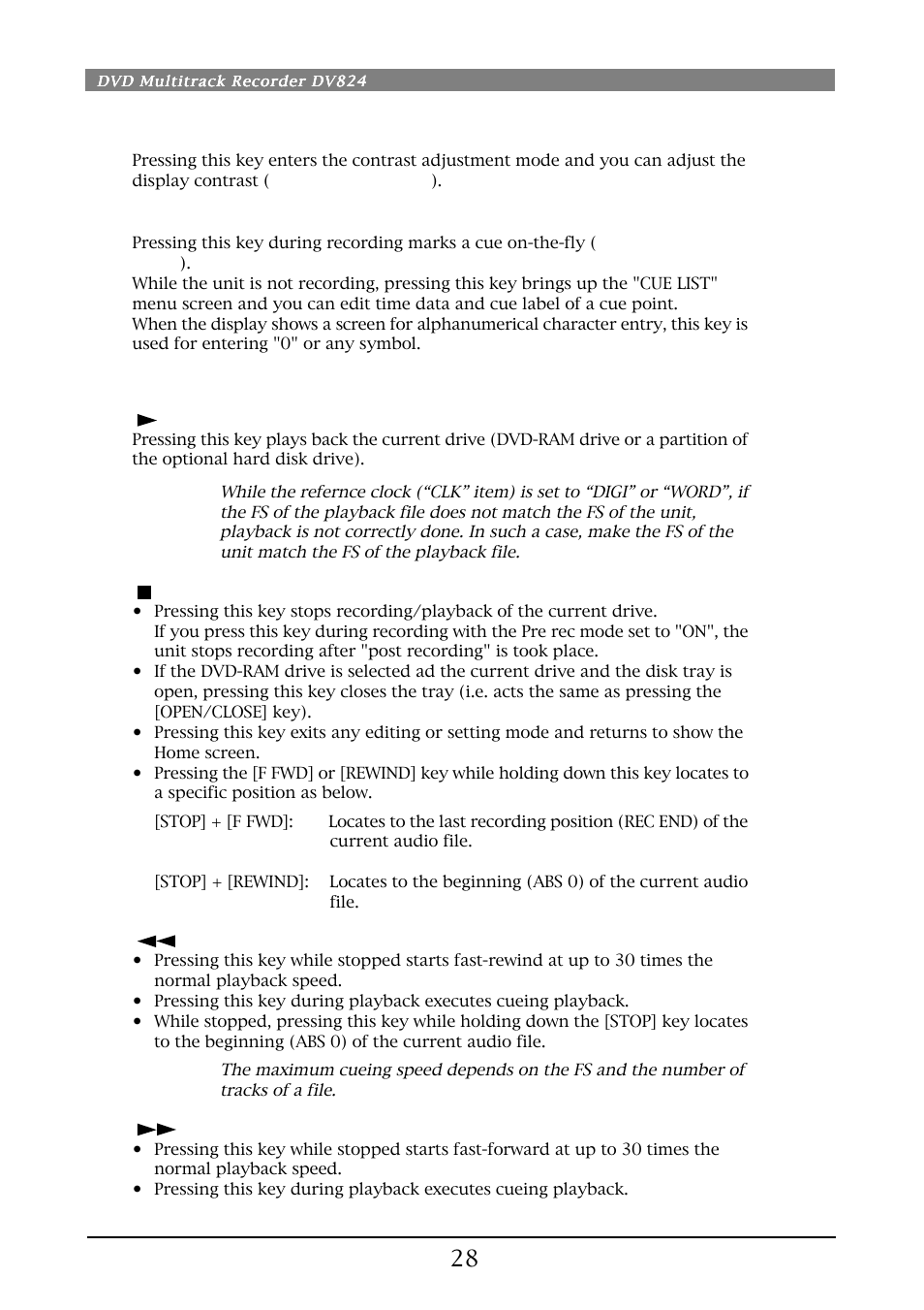 Fostex DV824 User Manual | Page 28 / 162