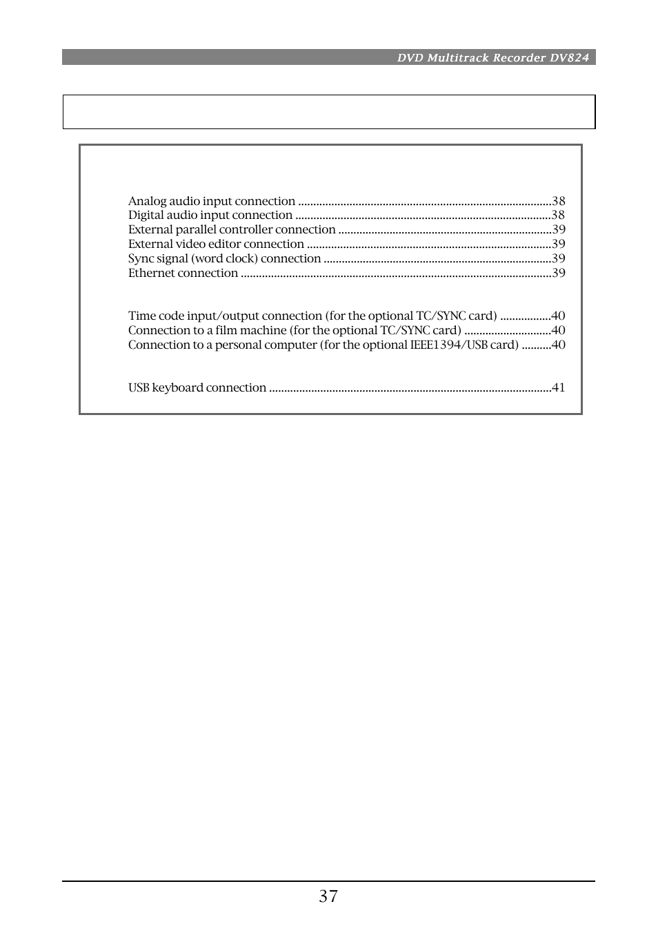 Chapter-4: connection | Fostex DV824 User Manual | Page 37 / 162
