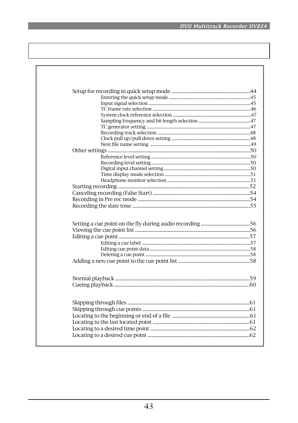 Fostex DV824 User Manual | Page 43 / 162