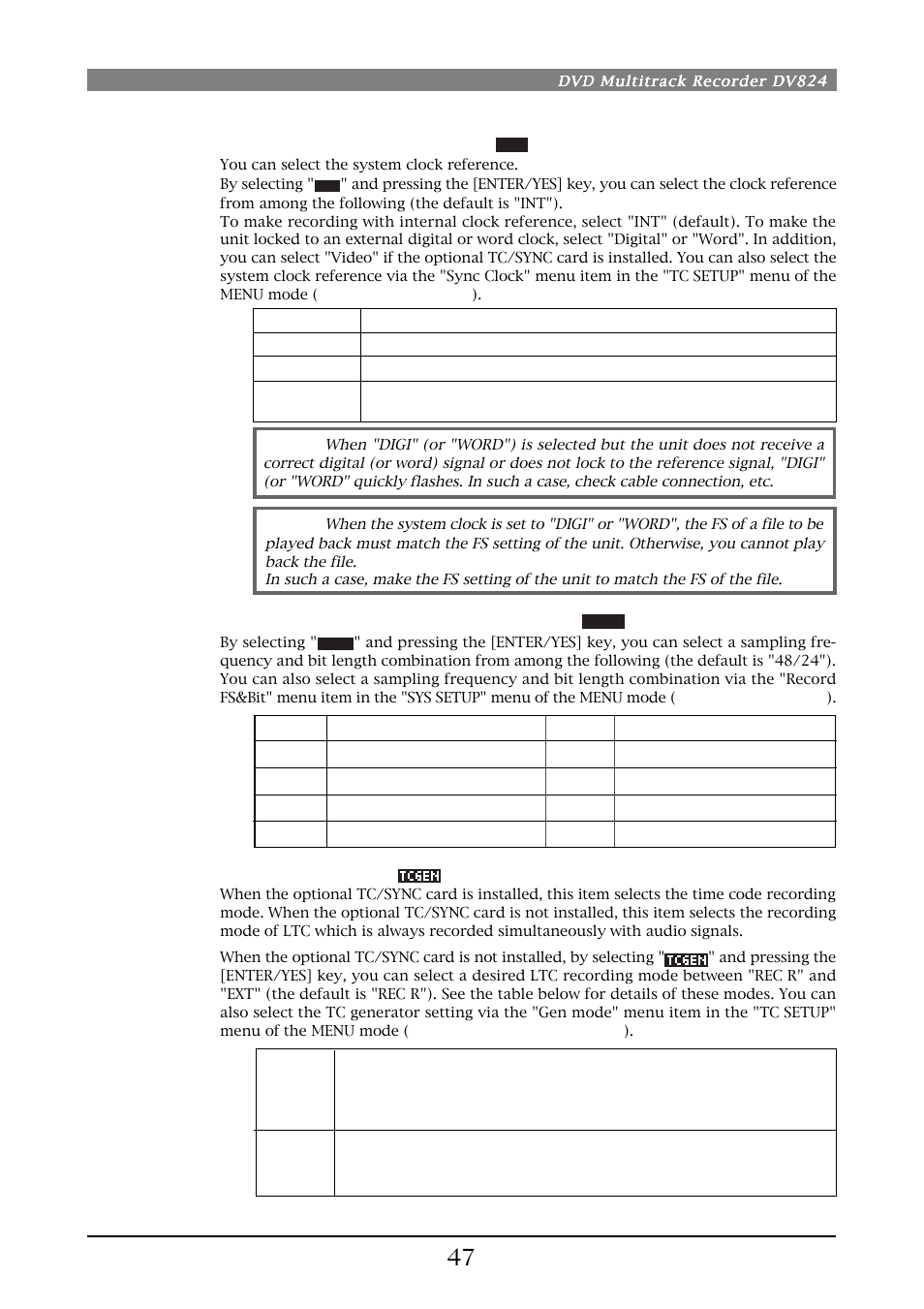 Fostex DV824 User Manual | Page 47 / 162