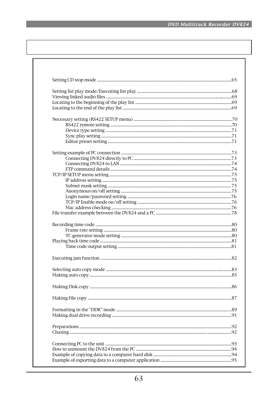 Fostex DV824 User Manual | Page 63 / 162