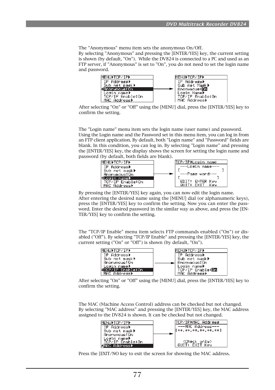 Fostex DV824 User Manual | Page 77 / 162