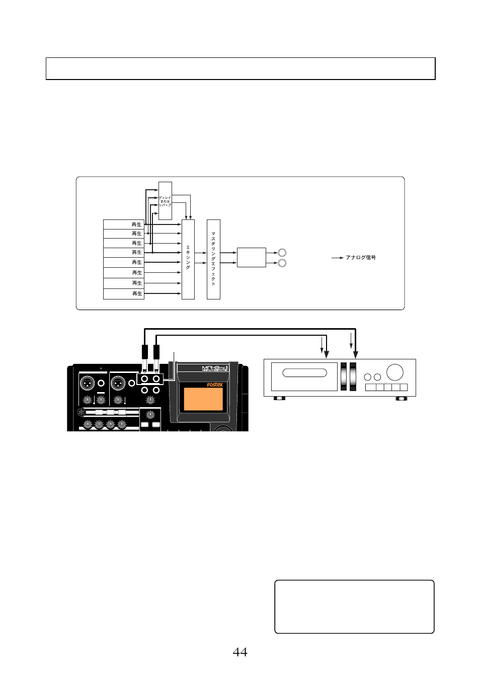 Stereo out (r) stereo out (l) d/a | Fostex MR-8MKII User Manual | Page 44 / 152