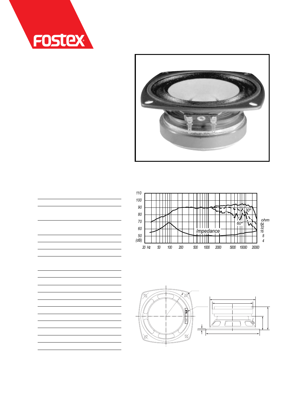 Fostex FE103 User Manual | 1 page