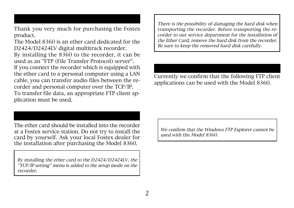 Fostex 8360 User Manual | Page 2 / 12