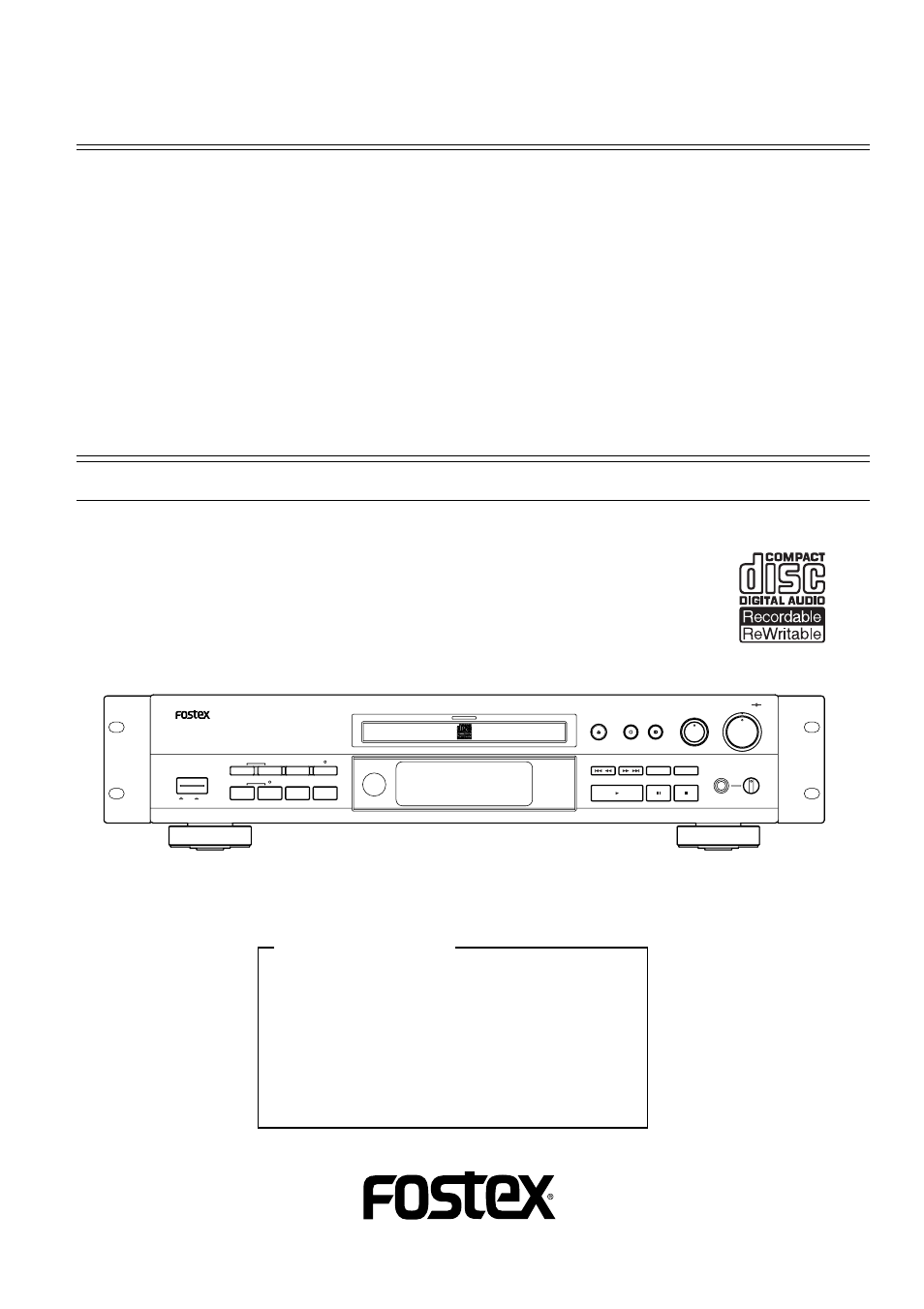 Fostex CR300 User Manual | 48 pages