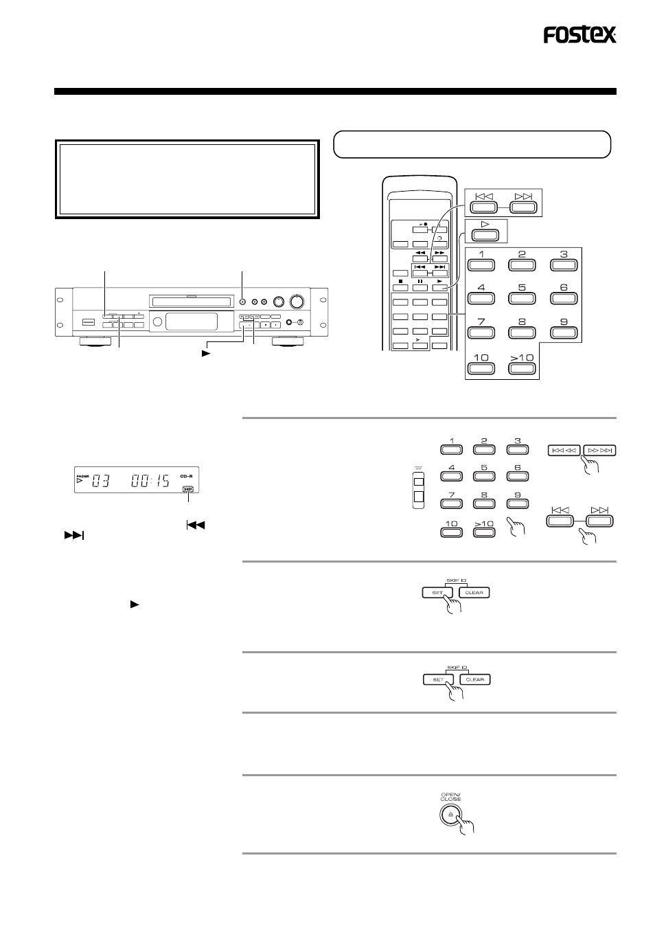 Skip id recording, A. setting skip id to a track (track skip) | Fostex CR300 User Manual | Page 29 / 48