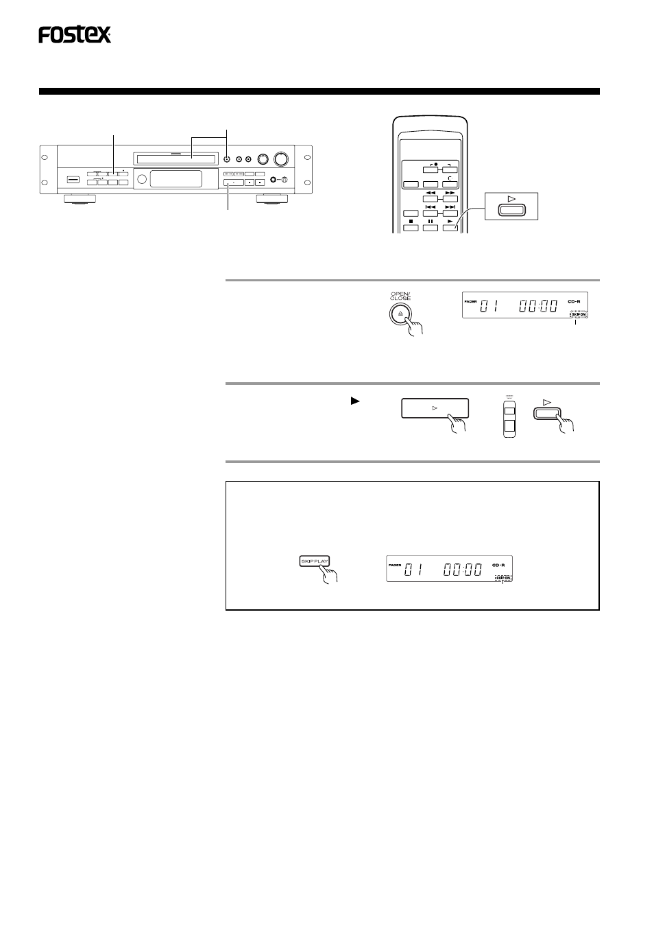 Skipping undesired tracks (skip playback) | Fostex CR300 User Manual | Page 40 / 48