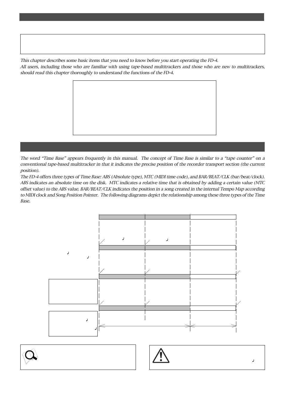 Before starting, Time base | Fostex FD-4 User Manual | Page 24 / 100