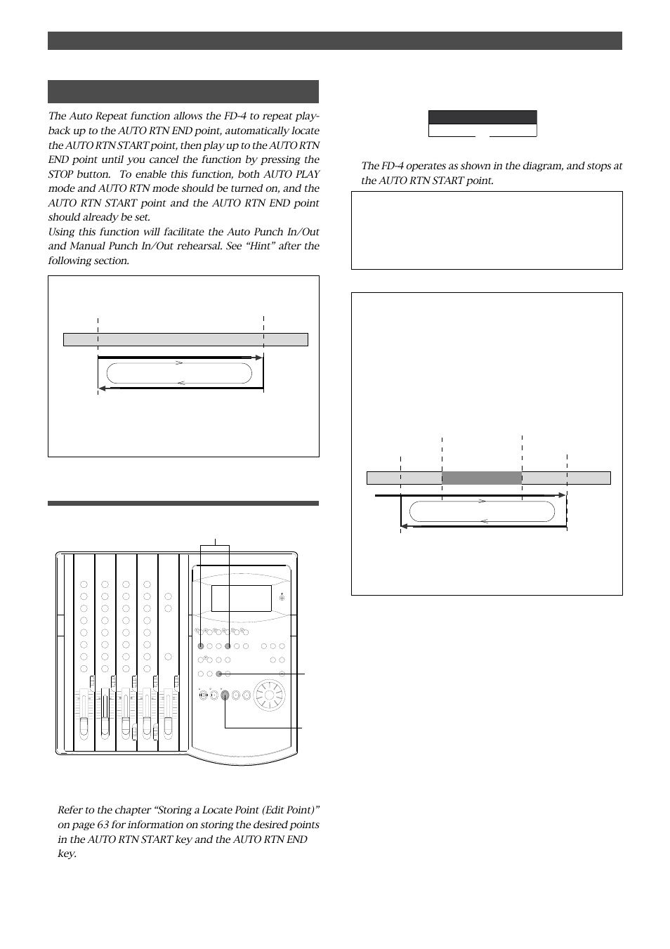 Auto repeat, Executing the auto repeat function, Hint | Fostex FD-4 User Manual | Page 68 / 100
