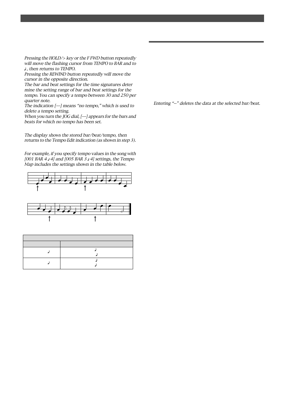 Modifying (or deleting) stored tempo settings | Fostex FD-4 User Manual | Page 84 / 100