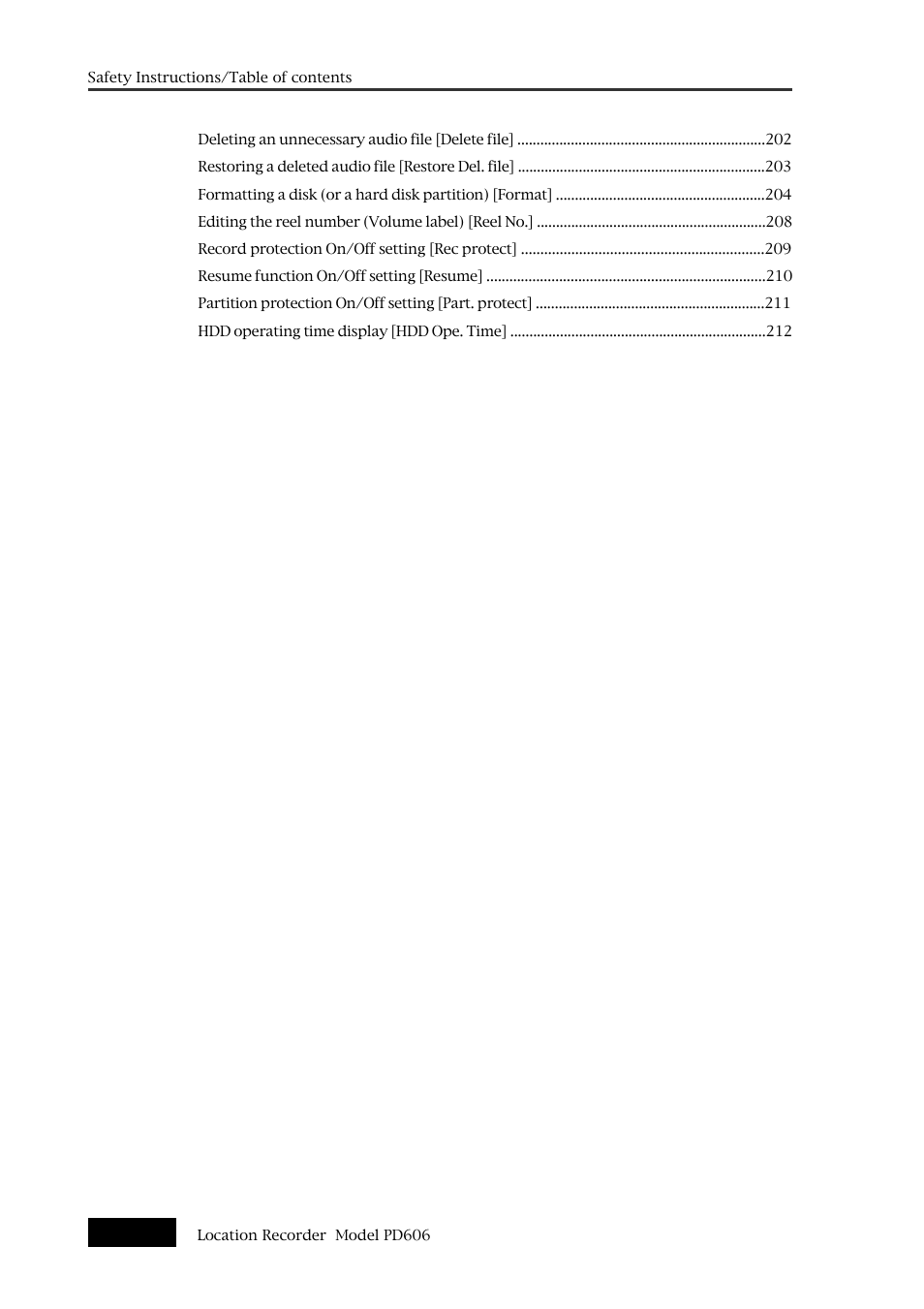 Chapter-9: specifications | Fostex PD606 User Manual | Page 10 / 226