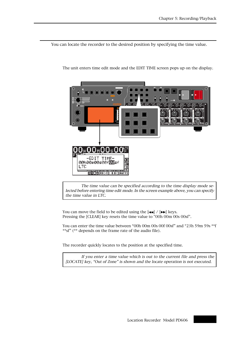 Locating to the desired time | Fostex PD606 User Manual | Page 103 / 226