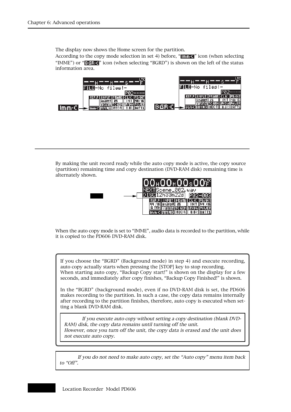 Making auto copy | Fostex PD606 User Manual | Page 108 / 226