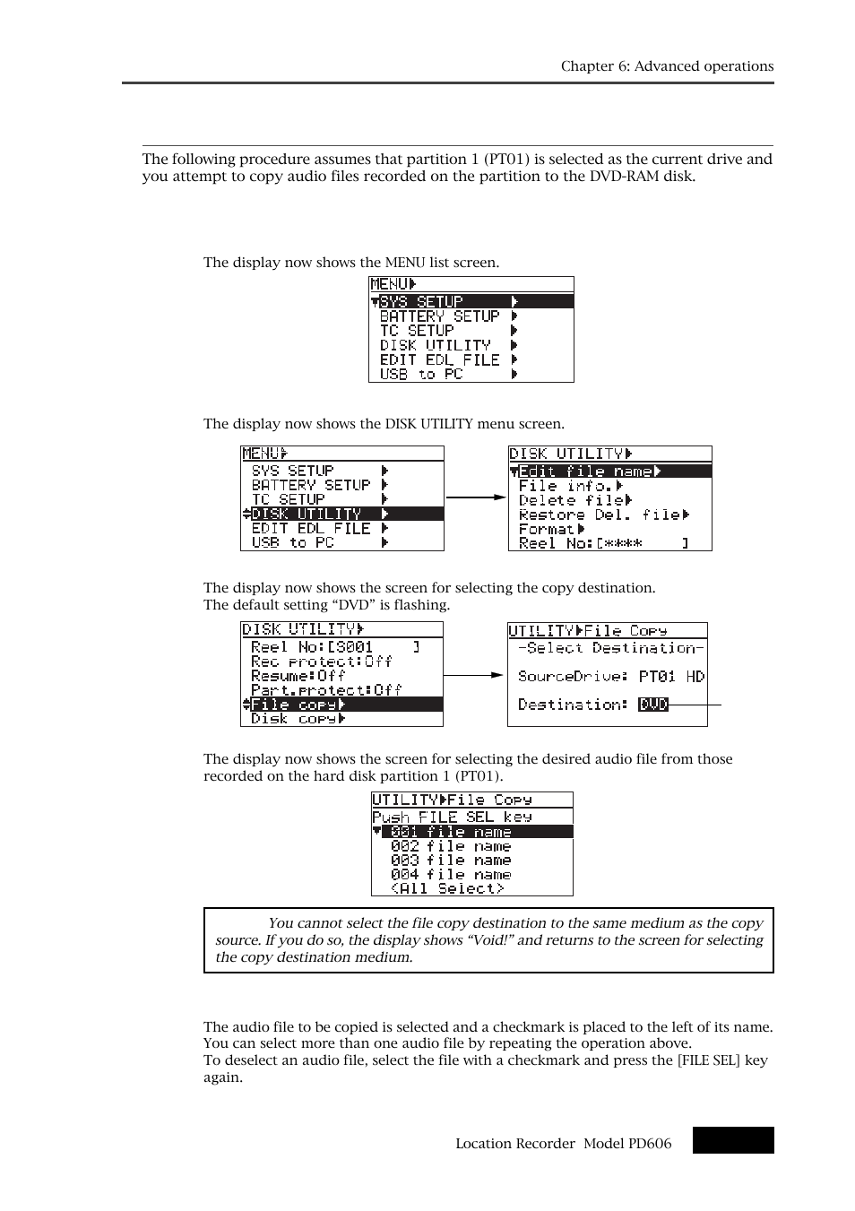 Making file copy | Fostex PD606 User Manual | Page 113 / 226