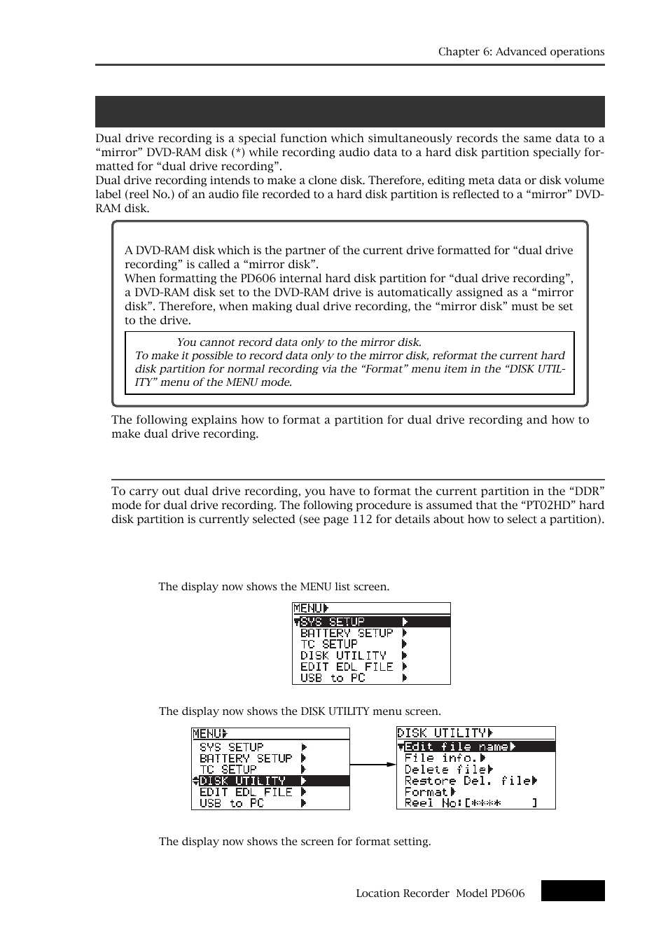 Dual drive recording | Fostex PD606 User Manual | Page 115 / 226