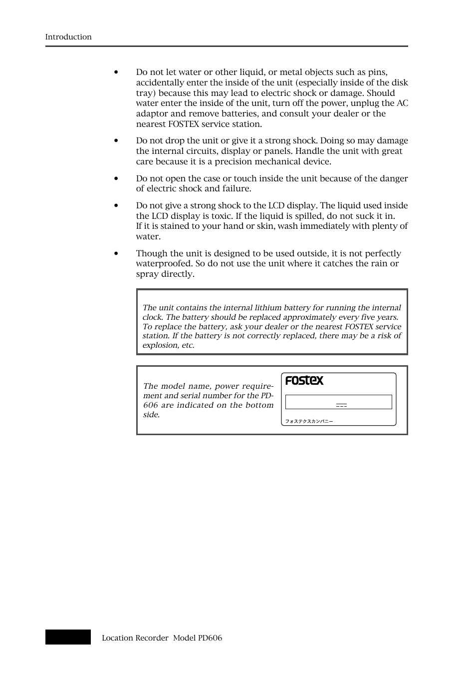 Fostex PD606 User Manual | Page 12 / 226