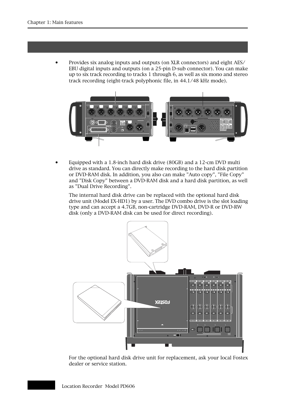 Main features and functions | Fostex PD606 User Manual | Page 16 / 226