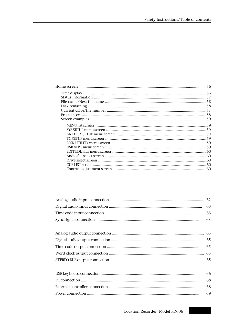 Chapter-3: names and functions, Chapter-4: basic connections | Fostex PD606 User Manual | Page 5 / 226