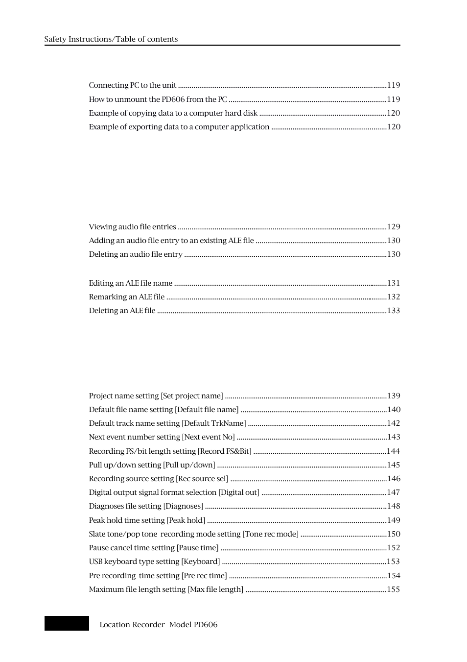 Chapter-8: menu mode | Fostex PD606 User Manual | Page 8 / 226