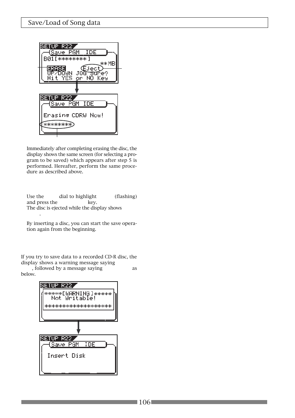 106 save/load of song data, Hint 2 | Fostex VF80 User Manual | Page 106 / 144