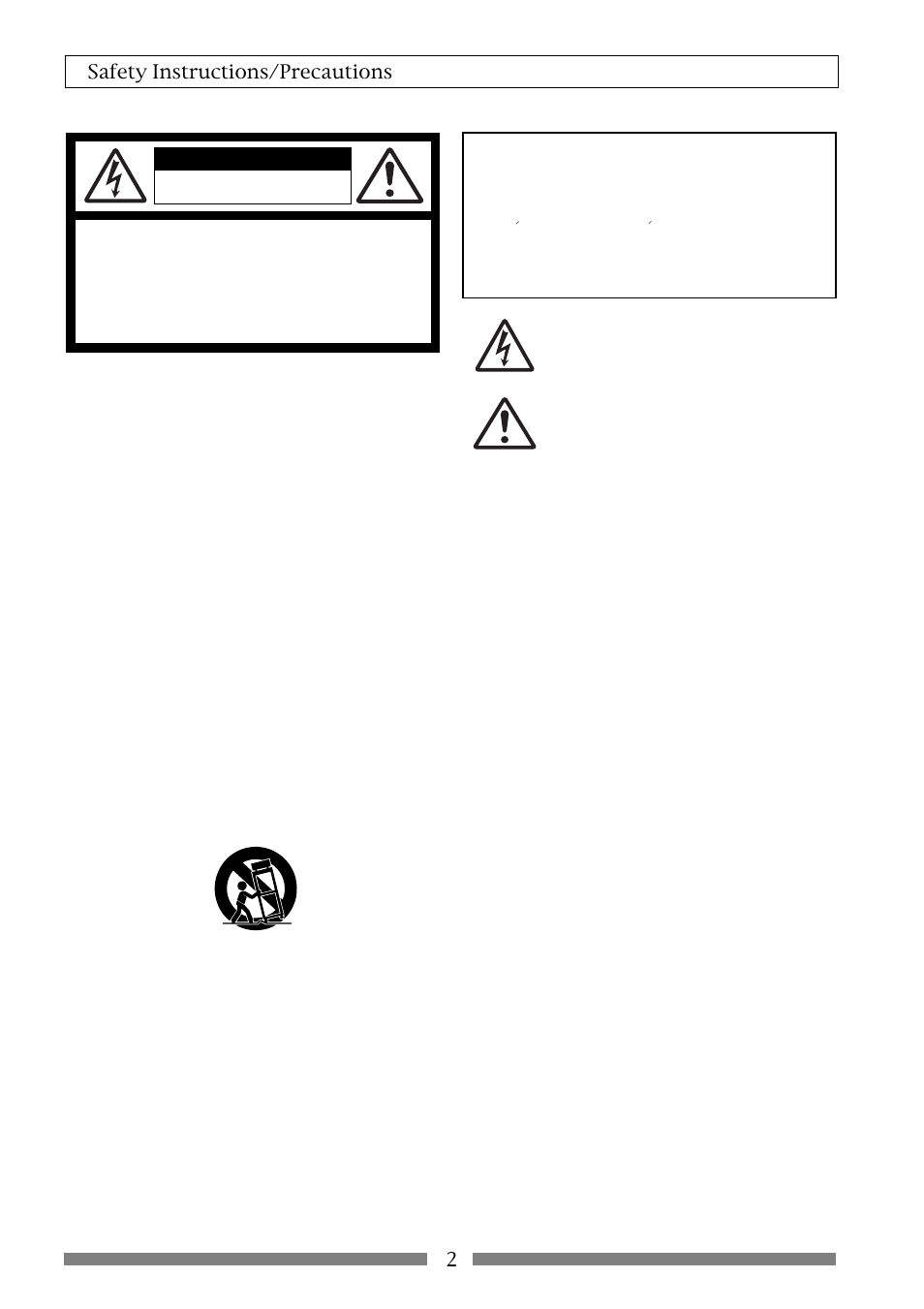Safety instructions, Warning, 2safety instructions/precautions | Caution | Fostex VF80 User Manual | Page 2 / 144