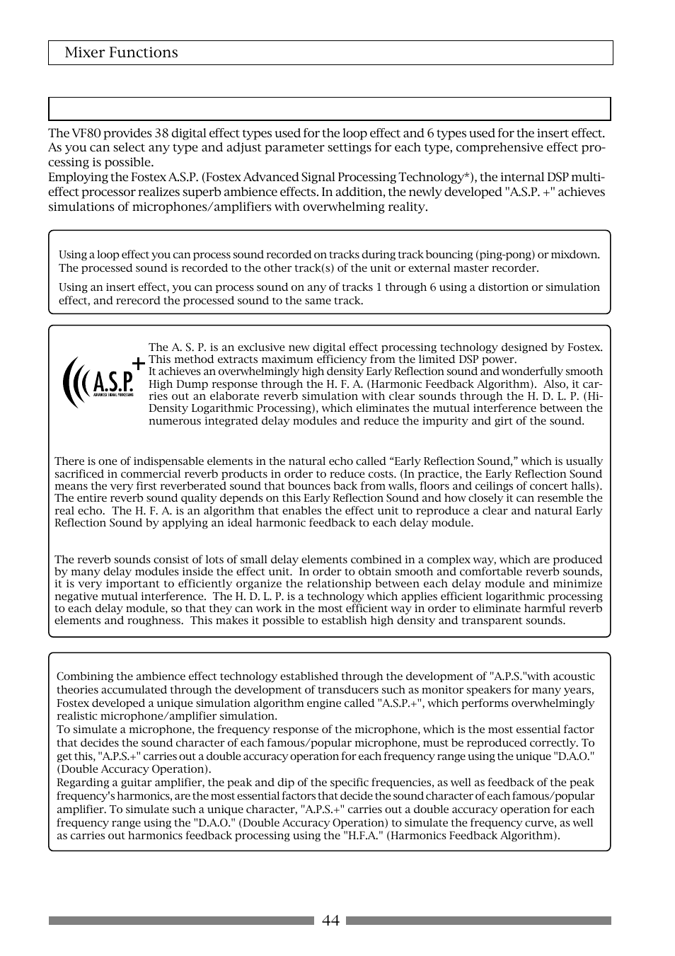 Setting effects | Fostex VF80 User Manual | Page 44 / 144