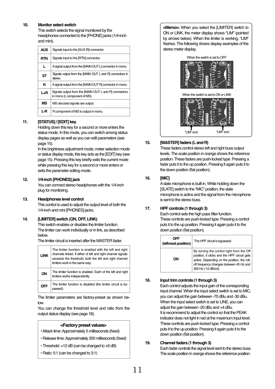 Fostex FM-3 User Manual | Page 11 / 27