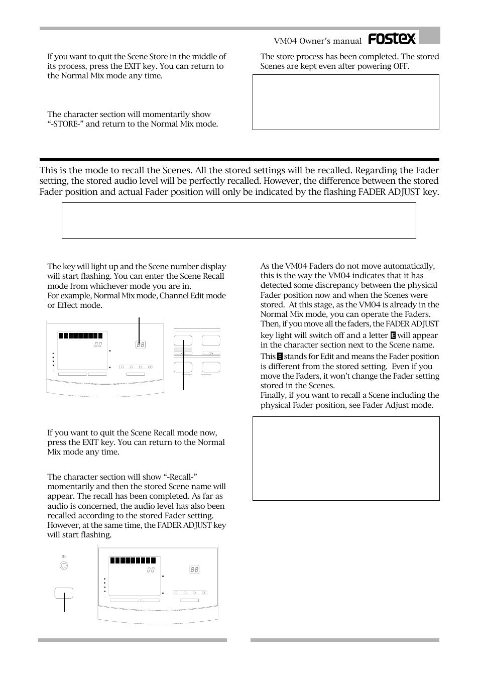 2. scene recall, Useful info, Press the enter key | Lights up (green) scene no will blink flashing | Fostex VM04 User Manual | Page 23 / 27