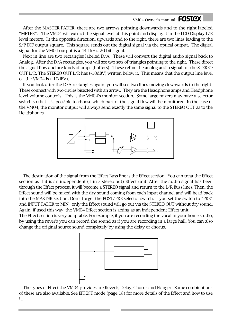 Effect, Master | Fostex VM04 User Manual | Page 7 / 27