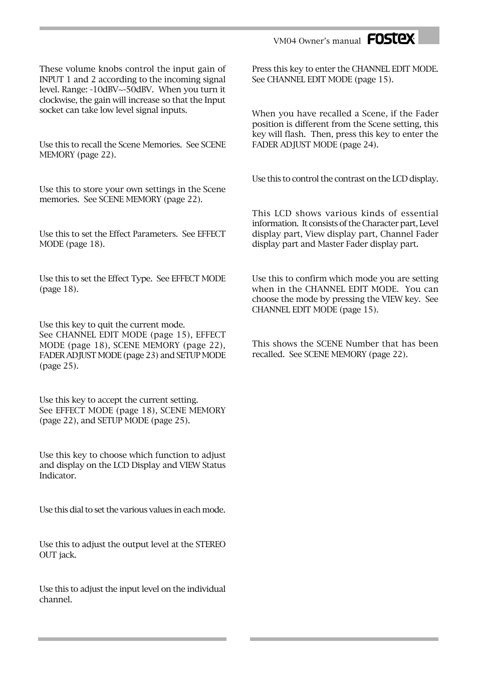 Fostex VM04 User Manual | Page 9 / 27