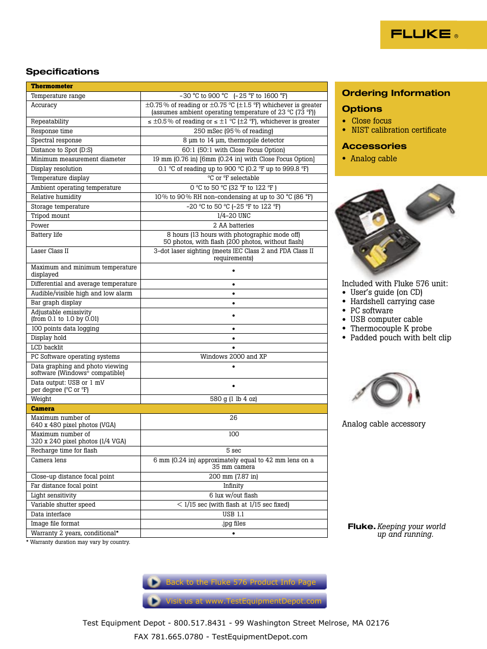 Fluke 576 User Manual | Page 4 / 4