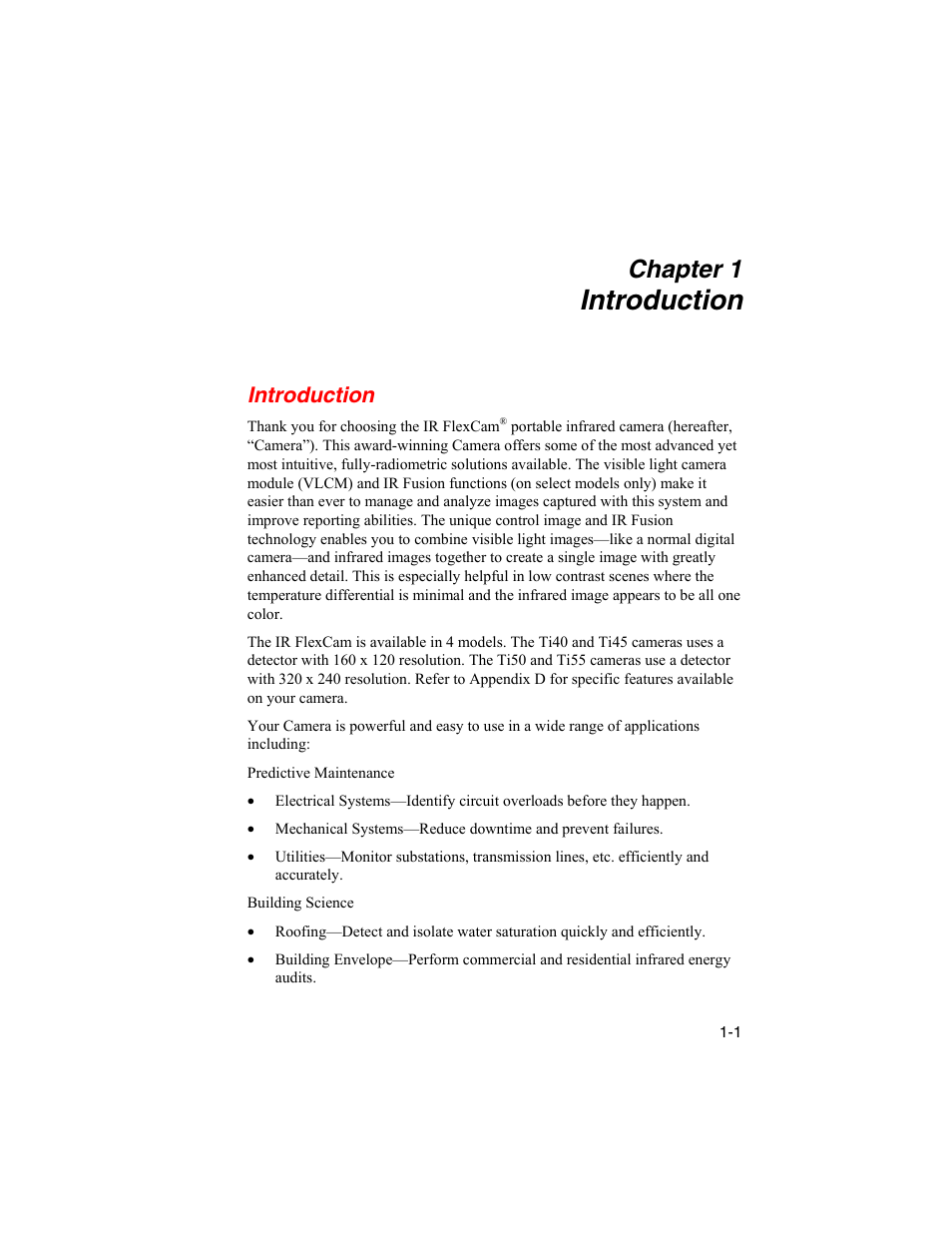 Getting started, Introduction, Chapter 1 | Fluke Ti45 User Manual | Page 11 / 135