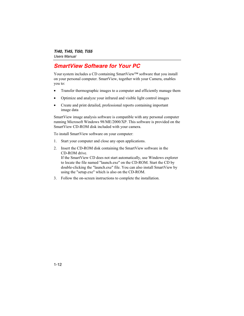 Smartview software for your pc | Fluke Ti45 User Manual | Page 22 / 135